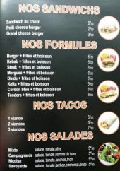 Menu Austral Pizza - Les sandwiches, formules, tacos et salades