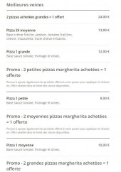 Menu Dolce Pizza - Meilleures ventes