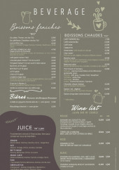 Menu Farmers Organic - Boissons et bières,...