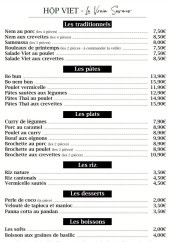 Menu Hop Viet - La carte