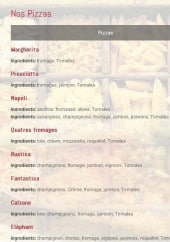 Menu L'Elephant - Les pizzas 