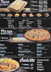 Menu The one - Les tacos, pizzas et assiettes