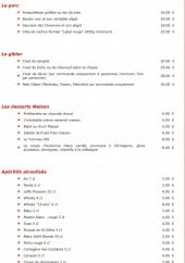 Menu Le Braconnier - Le porc, gibier, desserts,...