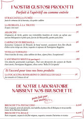Menu La Fontaine Dei Sapori - Les entrées