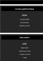 Menu Le Comptoir de Marie - les menus et suggestions