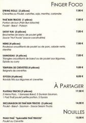 Menu Thai trucks - Finger food, a partager ....