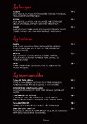 Menu Vin Chez Moi - Burgers tartares et les incontournables