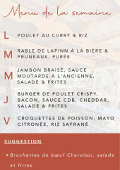 Menu C'est dans la boîte - Les menus de la semaine