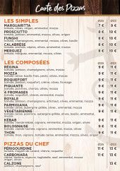 Menu Chez steph - Les simples, composées et pizzas du chef