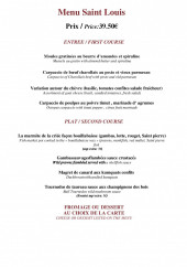 Menu L'Oustau Camarguais - Menu Saint-Louis