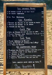 Menu La Guinguette des pieds nus - Exemple de menu