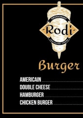 Menu Le restaurant Rodi - Les burgers