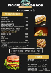 Menu Pick up snack - Les sandwichs et burgers