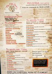 Menu Ma P'tite Pause - La carte