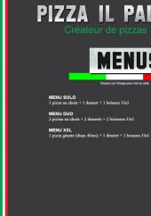 Menu Pizza Il Palio - Menus