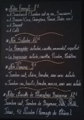 Menu Le café du Midi - Les formules, salades, paninis et assiettes de charcuterie