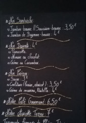 Menu Le café du Midi - Les sandwiches, desserts, crêpes...