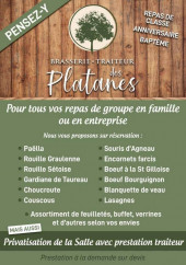 Menu Bar des Platanes - Les plats