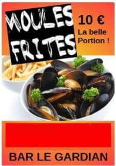 Menu Le Gardian - Les moules frites 