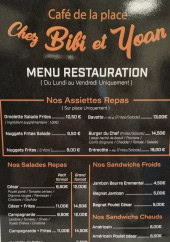 Menu Café de la place - La carte