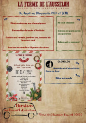 Menu La Ferme de l'Ausselon - Exemple de menu