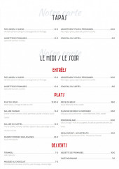 Menu Le Cartel - Tapas, entrées, plats et menus