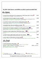 Menu le cours - les entrées et oeufs