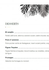 Menu La Reine Toquée - Les desserts