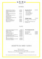 Menu Ăn Đi - Entrées, plats et assiettes du midi
