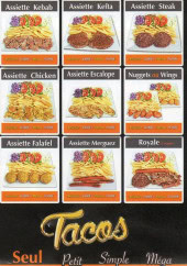 Menu 0Atlas Kebab - Les tacos et assiettes