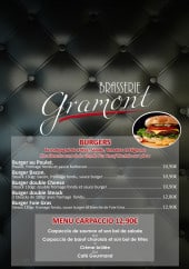 Menu Brasserie gramont - Les burgers