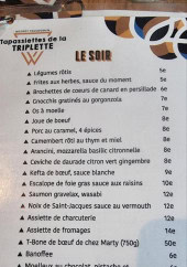 Menu Café Triplette - Le soir