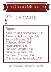 Menu Casa Matabio - Les tapas