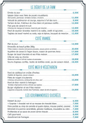 Menu Côté Parc - La carte
