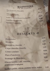 Menu Don Pancho - Poissons et desserts