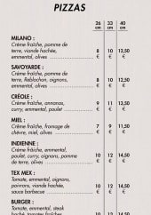 Menu Fast and pizza - Pizzas 