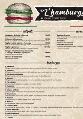 Menu Hamburgeria - Les entrées, plats et hamburgers