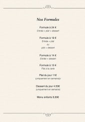 Menu L'hémicycle - Les formules