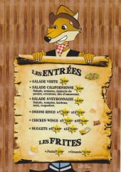 Menu Le Coyote Burgers - Les entrées