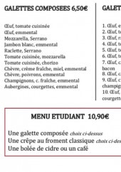 Menu Le Galuchat - Menu galette