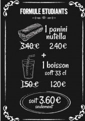 Menu Le Grain de Blé - Formule étudiant