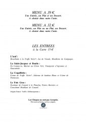 Menu Le L - Menus suite et entrées 