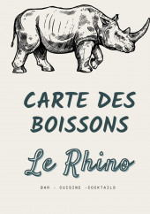 Menu Le Rhino - Carte des boissons