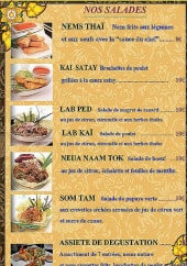 Menu Narai Thai - Salades