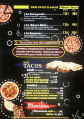 Menu Ô Pâchâ - Les pizzas suite et tacos