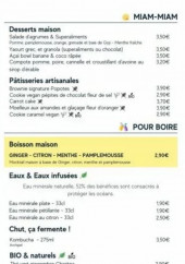 Menu Popotes - Les desserts et boissons