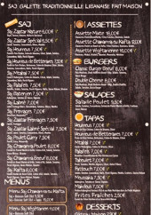 Menu Saj & Co - Les assiettes, burgers et salades,...