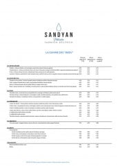 Menu Sandyan - Fruits, glaces, viennoiserie,....