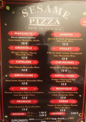 Menu Sesame pizza - Les pizzas