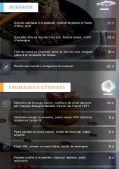 Menu Sw - Poissons, fromages et desserts